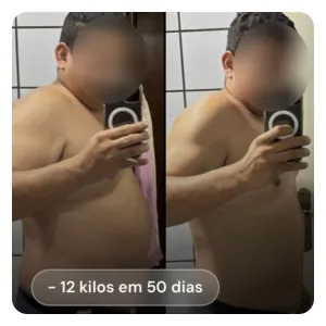 Resultado antes e depois: -12 kg em 50 dias