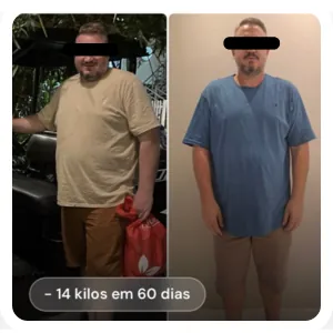 Resultado antes e depois: -14 kg em 60 dias